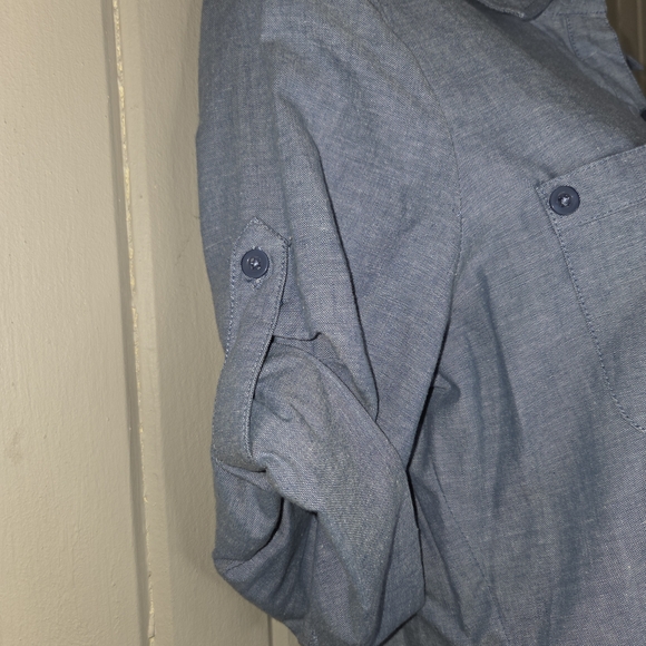 Allison Brittney Blue Button Down Shirt - Picture 5 of 7